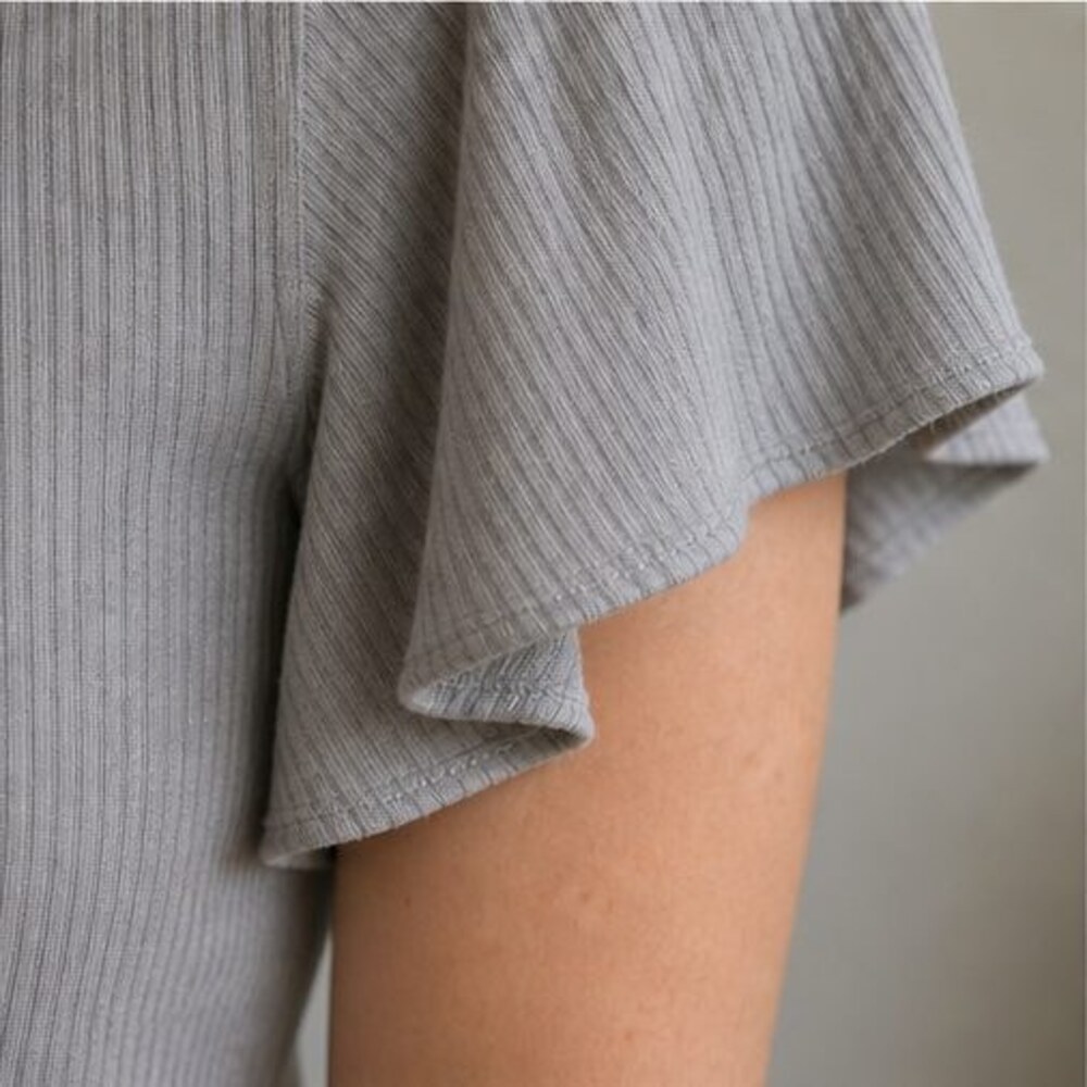 Gray Ruffle Blouse - Picture 5 of 6
